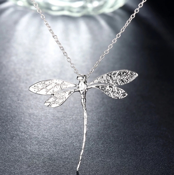 New 925 Silver jewelry long dragonfly necklaces!!! - Picture 4 of 6